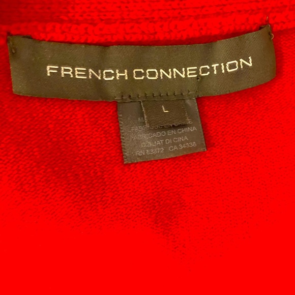 ❤️FRENCH CONNECTION❤️Red V-neck sweater in large. In good condition! - Picture 10 of 12